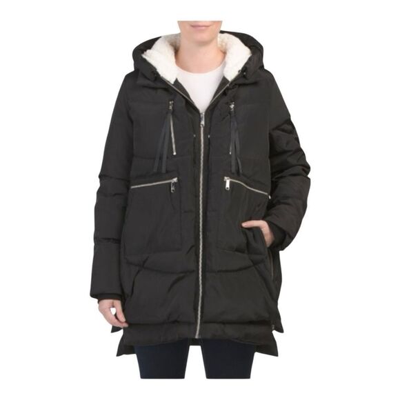 Sam Edelman Women's Long Parka -feather insulated  Quiltet Parka XS - Picture 1 of 10